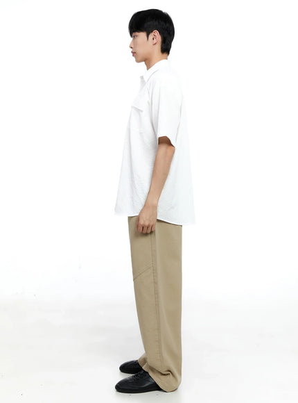 Men's Casual Crinkle Texture Shirt IG520