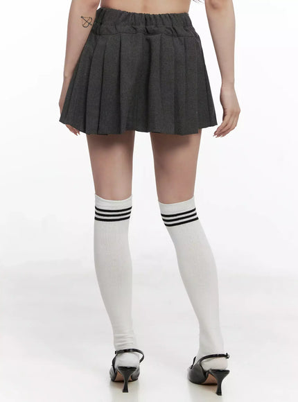 Chic Gray Pleated Mini Skirt IN514