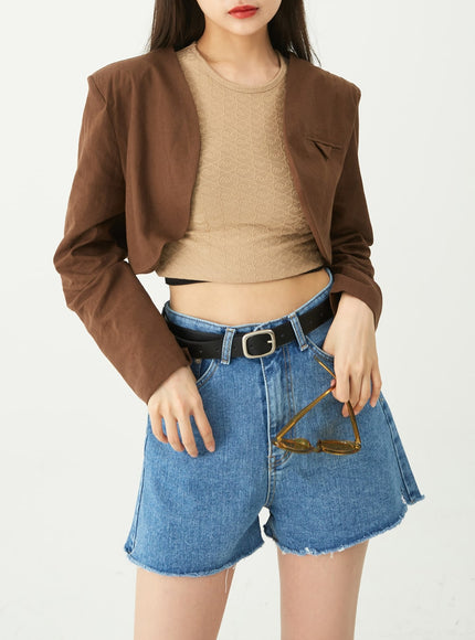 Raw Hem Denim Shorts CU5