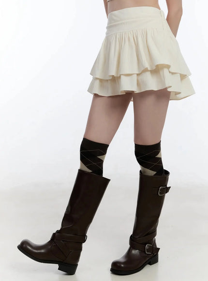 Layered Ruffle Skirt Pants ID526