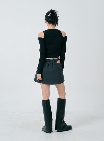Cut Out Side Mini Skirt BD23