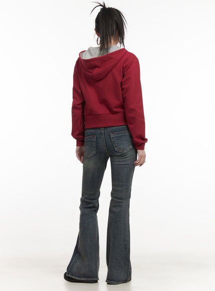 Elisa Stitched Low-Rise Flared Jeans CF514