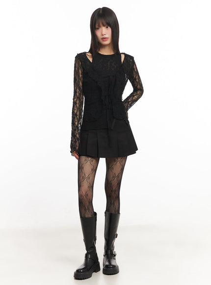 Sheer Lace Strap Cardigan IY502