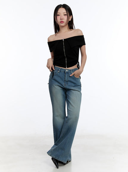 shirred-zip-up-off-shoulder-crop-top-iu503