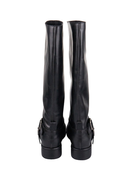 Double Buckle Knee-High Boots CJ531