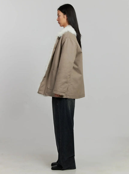 Faux Fur Trim Hunter Jacket IJ502