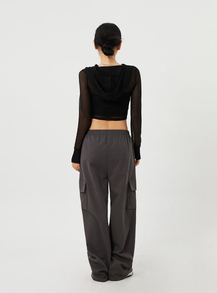 Cargo Wide Leg Track Pants CM302