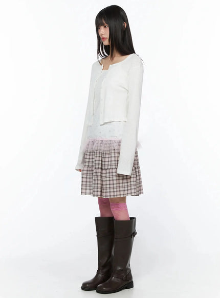 round-neck-eyelet-cropped-cardigan-iy526