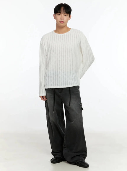 Men's Simple Ribbed Long Sleeve Tee IN525