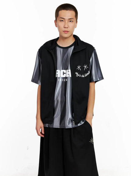 mens-high-neck-vest-ig508 / Black