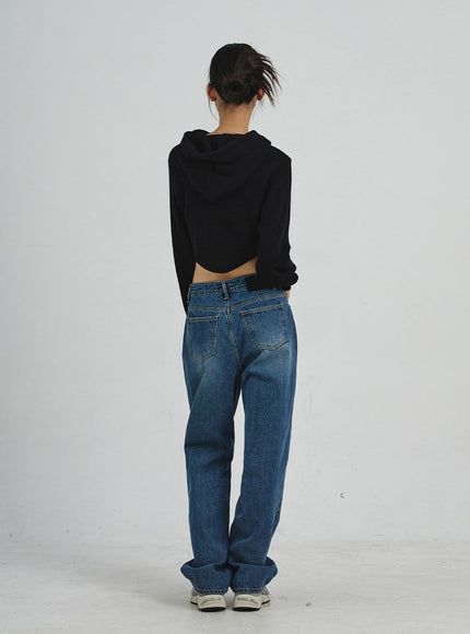 Crop Hooded Zipper Jacket CD02