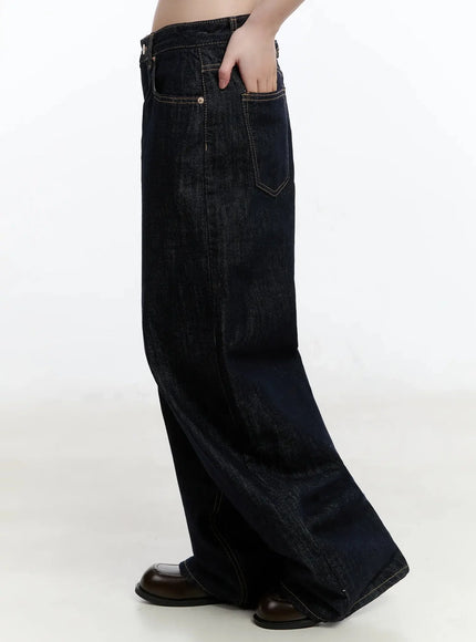 Dallas Dark Washed Wide Leg Jeans IM519