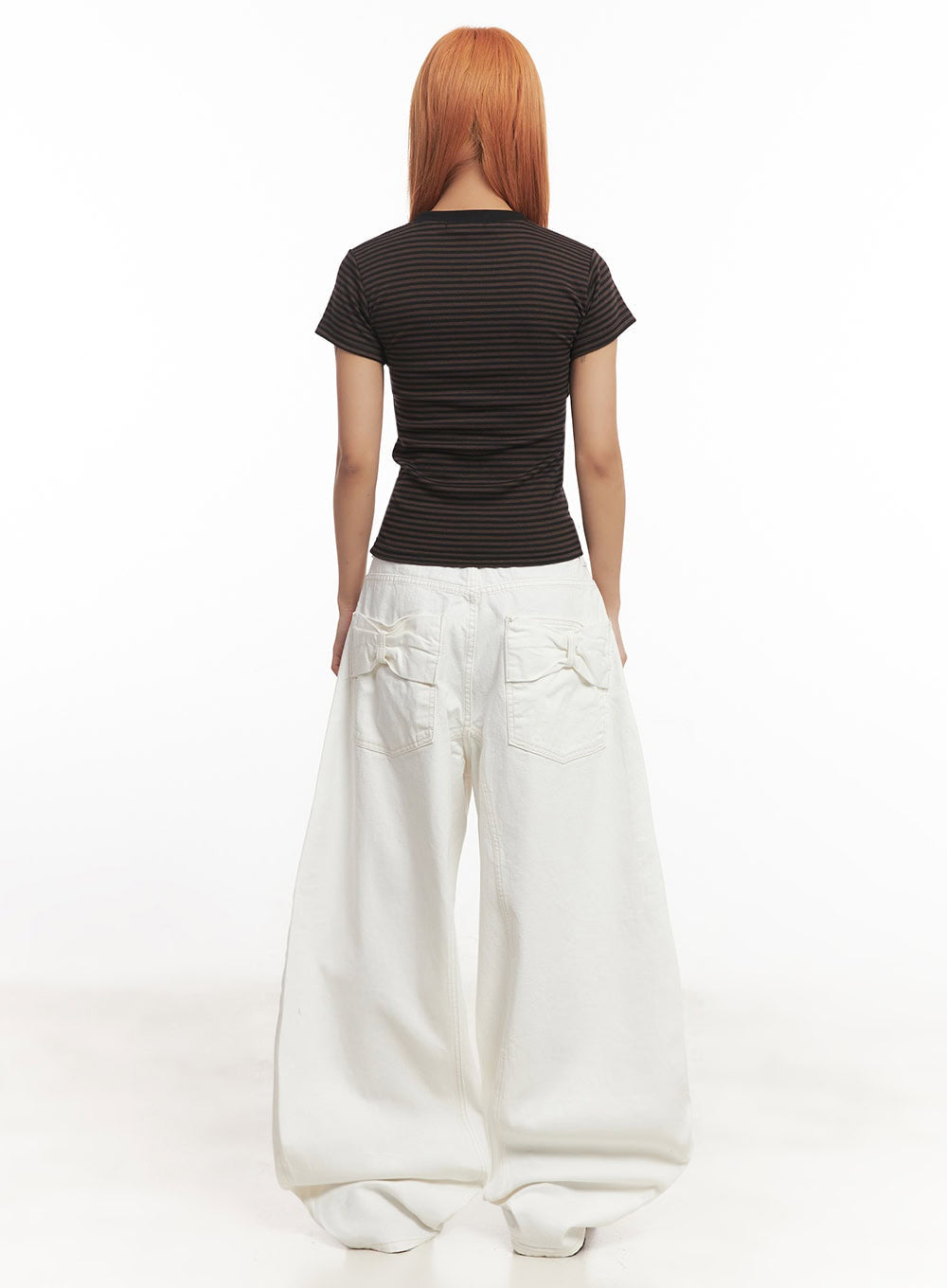 Wide-Fit Ribbon Cotton Trousers IA515