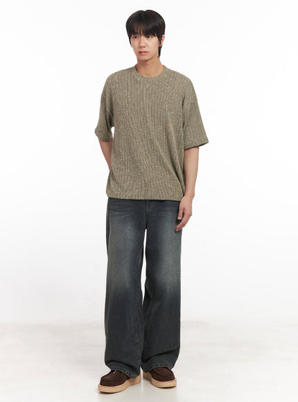 Men's Ribbed Crewneck Tee IA511