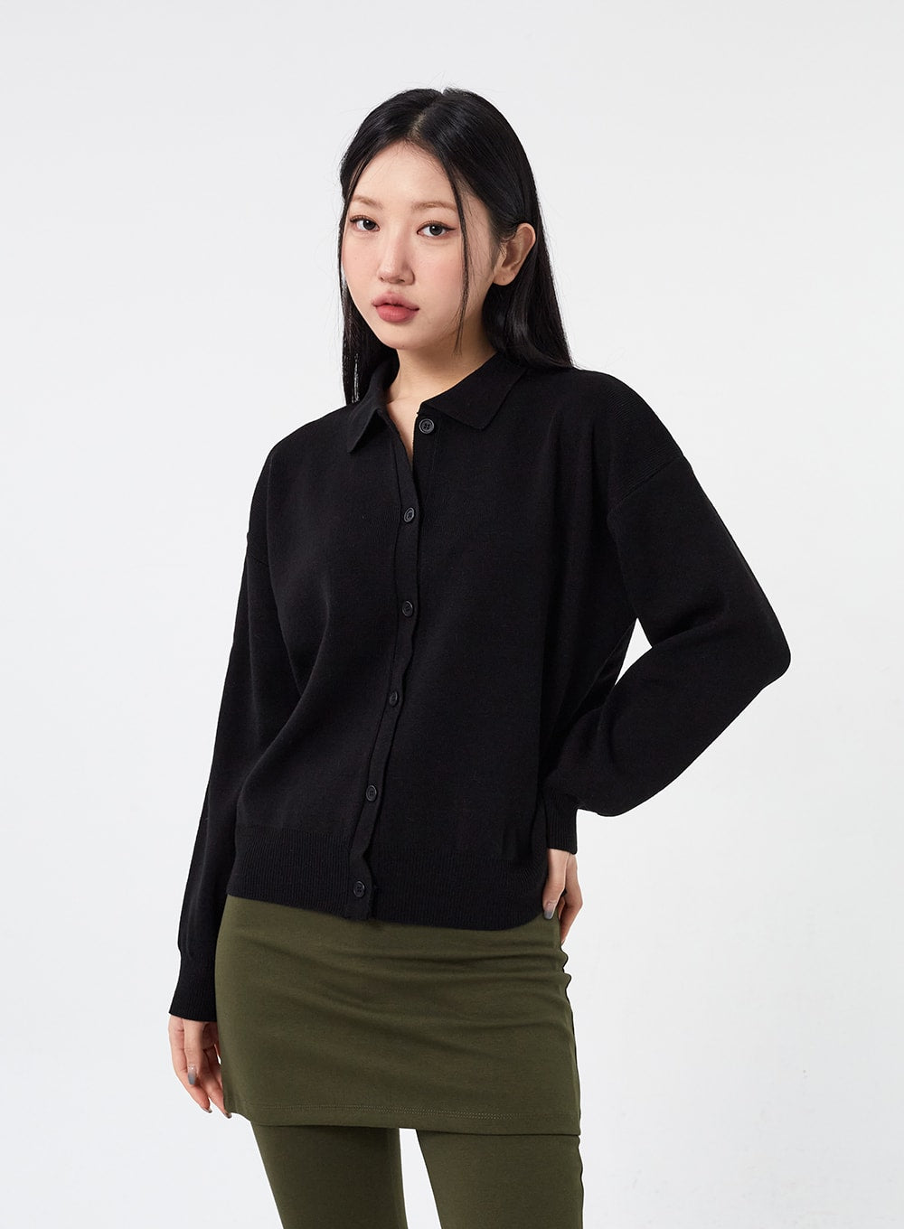 Button Collar Cardigan CM315