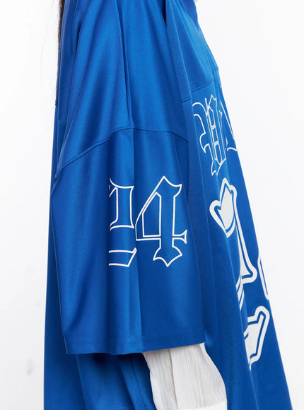 Oversized V-Neck Graphic Tee CL529