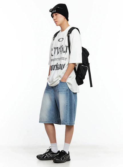 Men's Circle Bolt Oversized Graphic Tee IL514