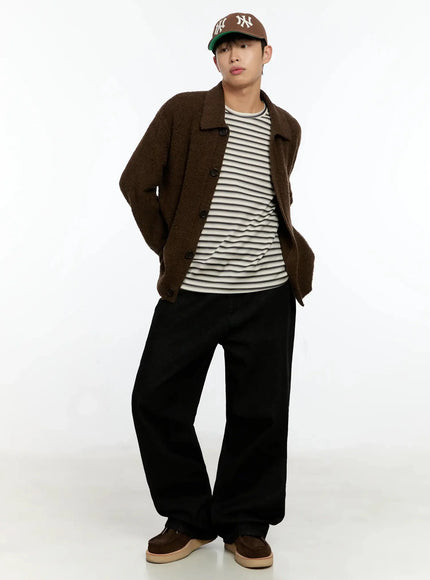 mens-simple-wool-collar-cardigan-in525