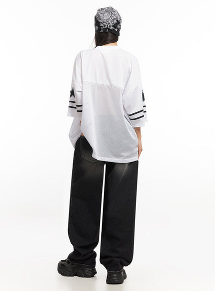 Oversized Mesh Graphic Tee IA504