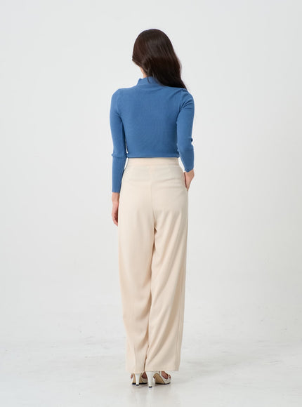 Button Wide Tailored Pants IO12