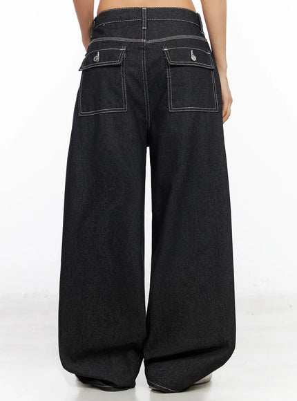 Arlet Wide-Leg Black Jeans CA513