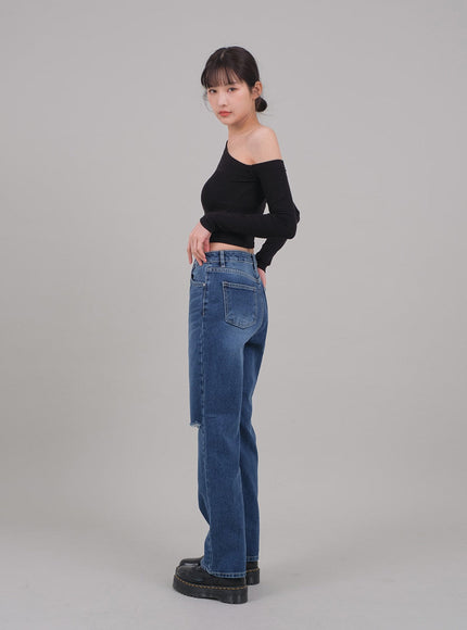 One Shoulder Crop Top C2701