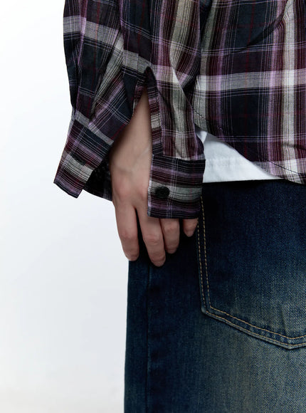 plaid-loose-fit-summer-button-up-shirt-cg511