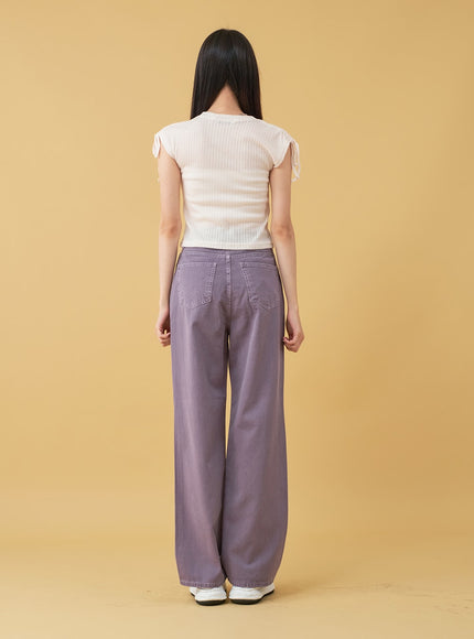 Long Cotton Colored Wide Pants OU15