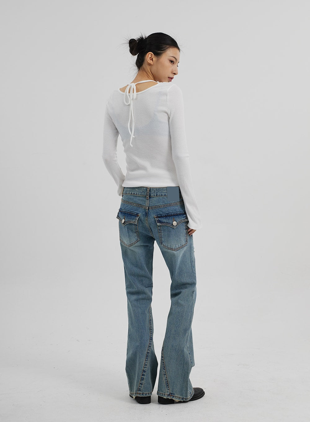 Graphic Ribbed Knit Top CF309