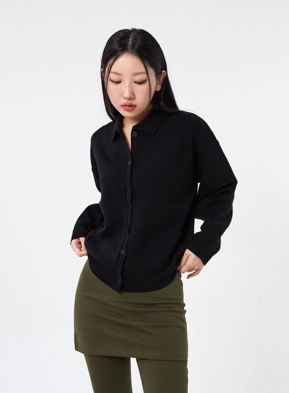 Button Collar Cardigan CM315