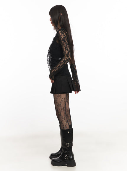 Sheer Lace Strap Cardigan IY502