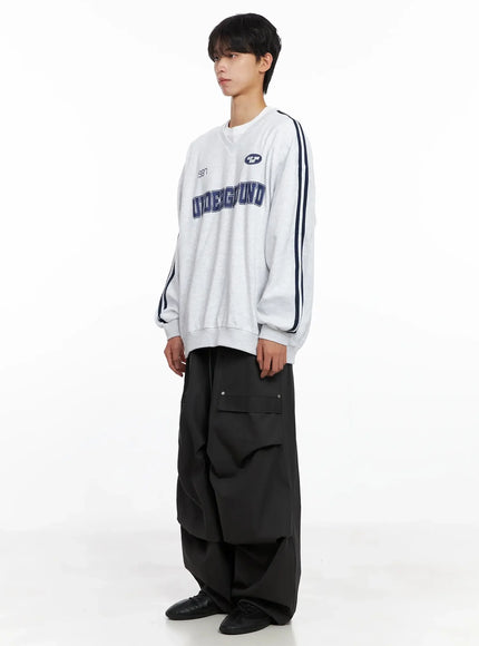 Men's Graphic V-Neck Sweatshirt IO516