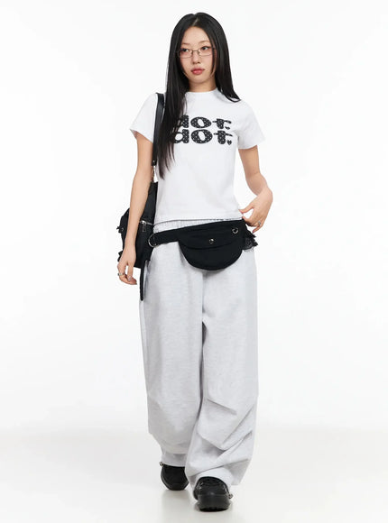 Polka Dot Graphic Crop Top IA507