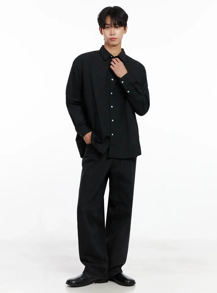 Men's Vintage Black Jeans IO517