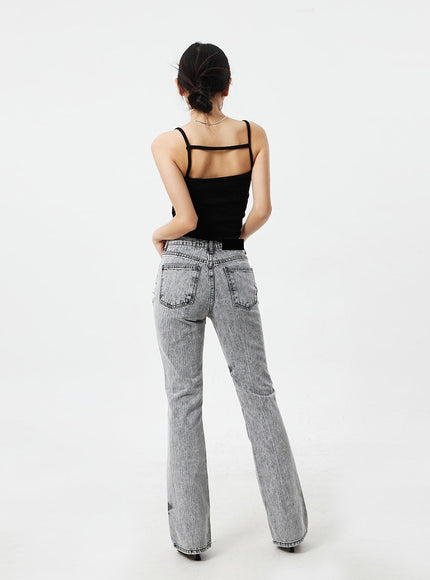 Grey Bootcut Jeans CM324