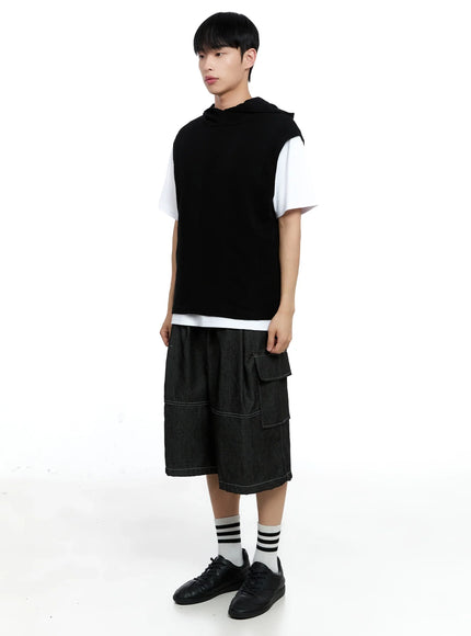 Men's Knit Tank Hoodie IG520