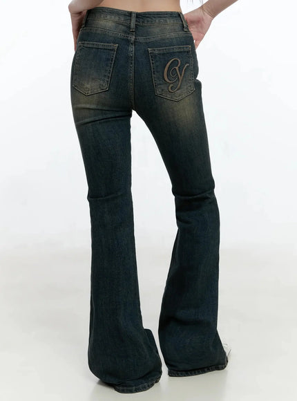 Karla Vintage Logo Flare Jeans IO520