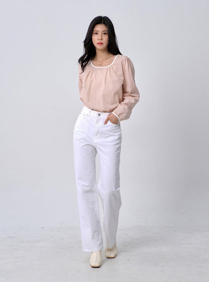 Straight Leg Cotton Pants OM331