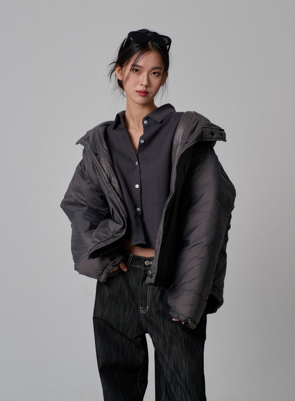 Dark Wash Baggy Jeans IJ313