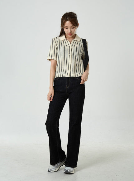 Semi Boot-Cut Raw Denim Pants CU11