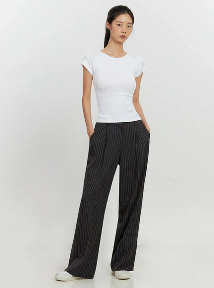 Round Neck Short-Sleeve Top IL528