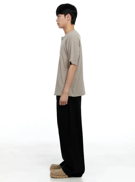 Men's Textured Henley T-shirt IG520