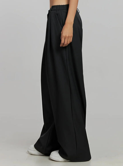 Relaxed Fit Wide-Leg Trousers IJ502