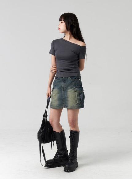 mini-cargo-denim-skirt-cl318