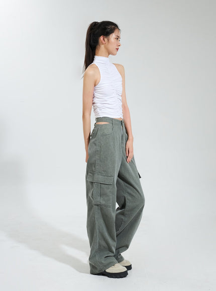 Cut Out Cargo Pants IY318