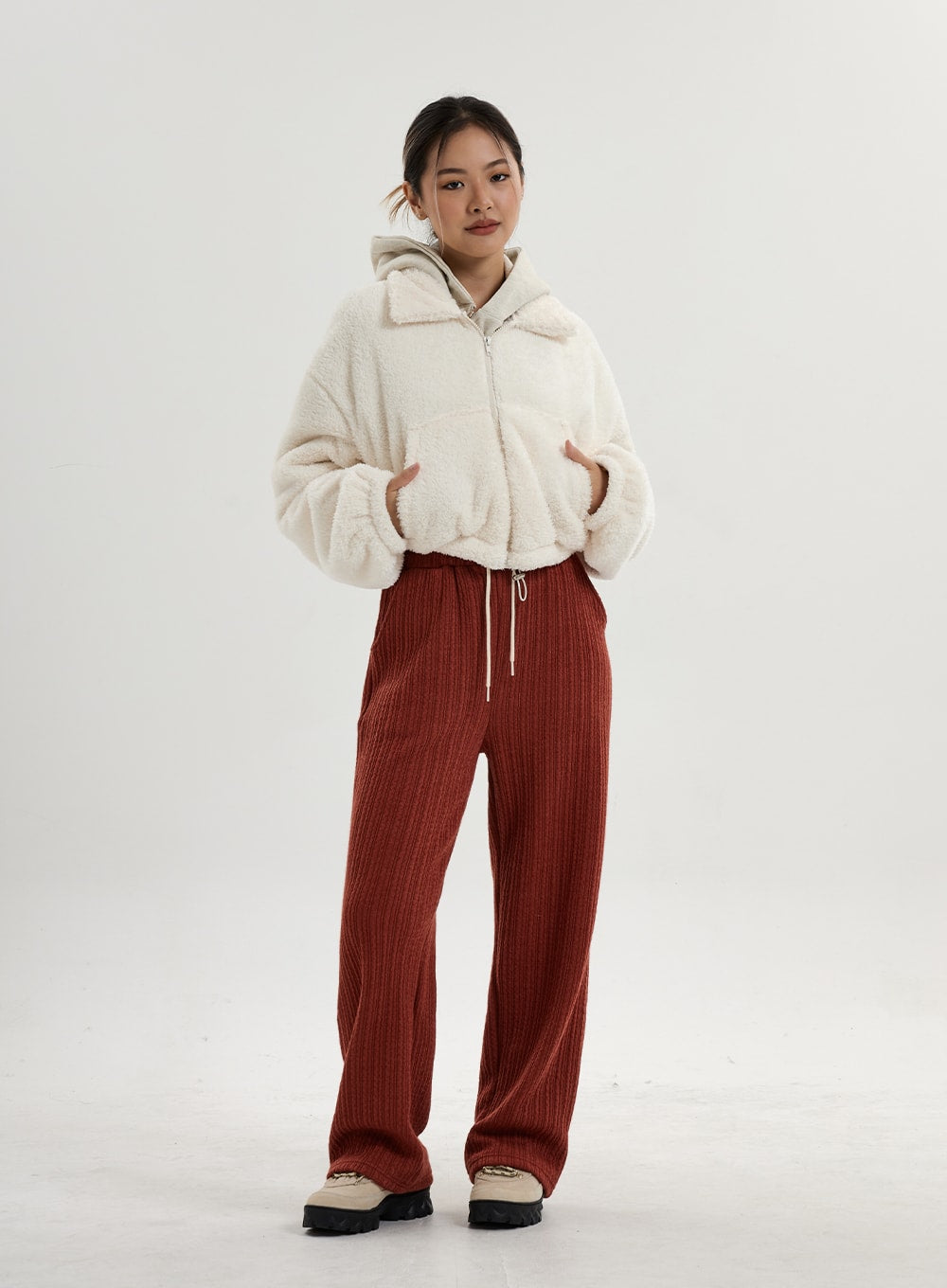 Elastic Wide Knit Pants CN14
