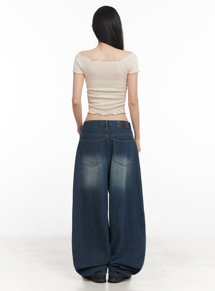 Sheer Frill Off-Shoulder Crop Top IY516