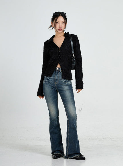 Faded Washing Bootcut Denim Pants CO17