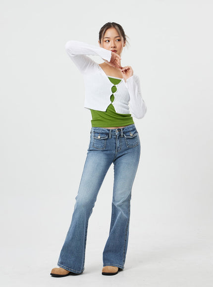 Cropped Long Sleeve Cardigan CF317