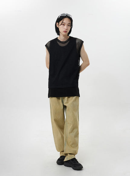 Beige Baggy Jeans Unisex CY322
